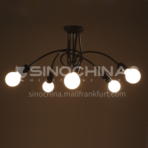 American creative living room bedroom dining hall aisle lamps retro simple coffee shop ceiling lamp 8 ceiling chandelier WYN-9015